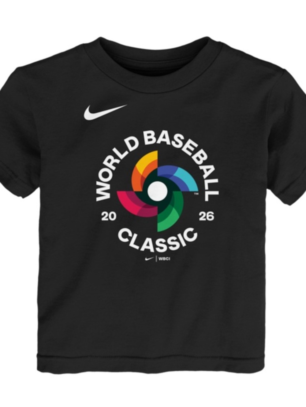 Nike Black Kids' World Baseball Classic Graphic Tee with Multicolor Logo NWOT!
